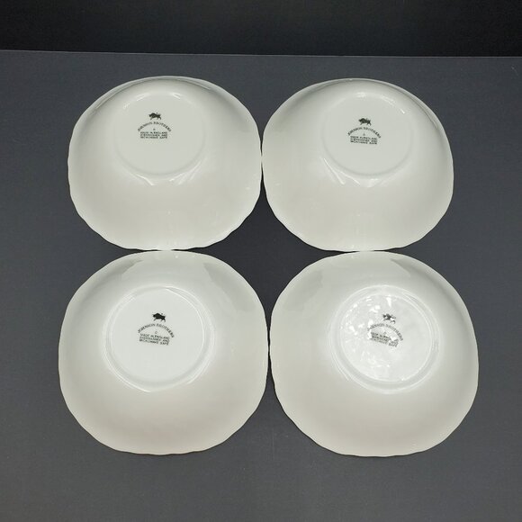 Johnson Brothers Regency Square Cereal Bowls White Swirl Soup Dessert Bowls - Picture 3 of 6